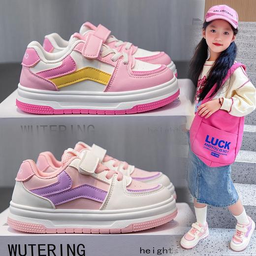 【便携魔术贴设计！自由松紧调节】儿童运动鞋女童鞋子低帮板鞋秋季新款时尚女孩中大童休闲鞋子。ry 商品图1