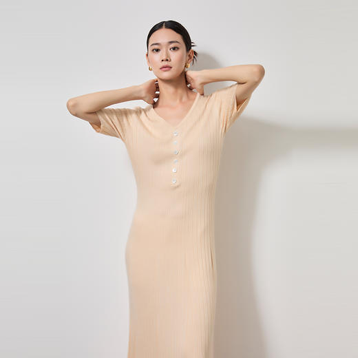 东黎 • 丝绒女士夏季V领带扣显瘦连衣裙 3219 商品图2