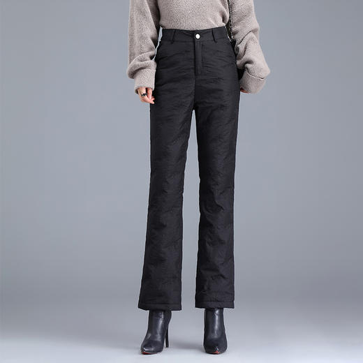 丁摩 女士羽绒裤女外穿时尚修身喇叭裤女高腰显瘦裤子微喇加厚保暖棉裤4ZF-9988 商品图3