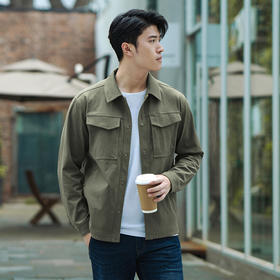 【龙牙上新】隐驷衬衫领工装夹克休闲复古设计款时尚百搭春秋季男士外套