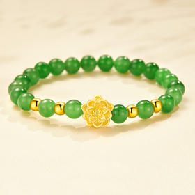 鸿运莲莲天然和田玉碧玉精品手串