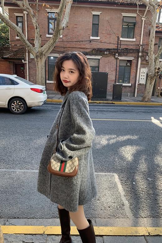 ESTELLICA 深灰色中长款宽版羊毛大衣 19309 商品图4