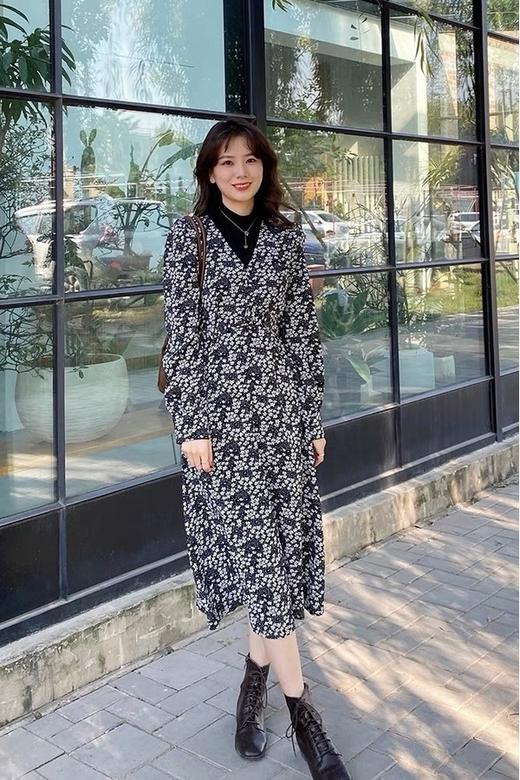 L.Fleuri 黑色碎花温柔两件套 15013 商品图2