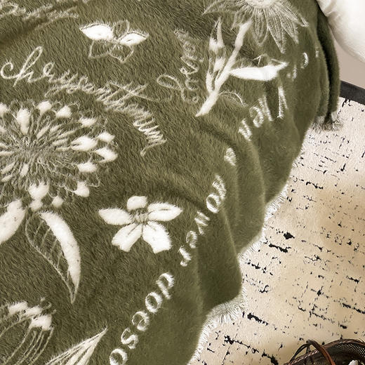 自然醒法式貂绒纱毛毯冬季加厚保暖小毯子轻奢高级感户外披肩毯沙发盖毯MT 商品图10