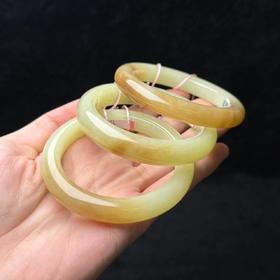 和田玉黄玉带糖手镯