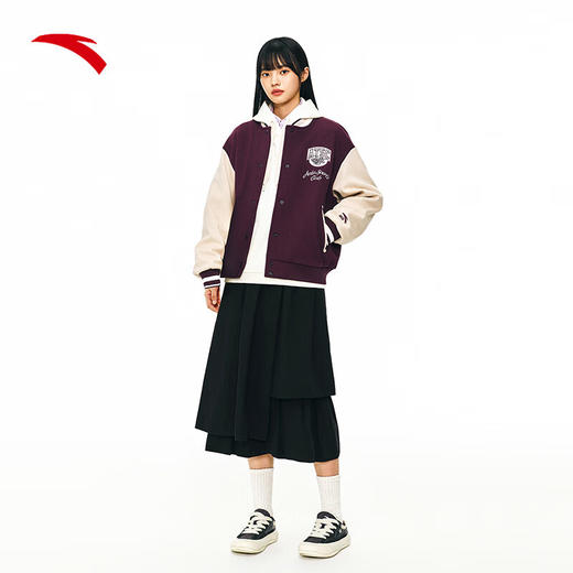 安踏加绒棒球服 女款冬季保暖休闲外套夹克针织运动上衣162448703N 商品图2
