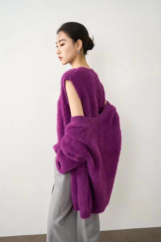 ANSUABEL 紫色时髦款针织背心上衣 19226 商品图2