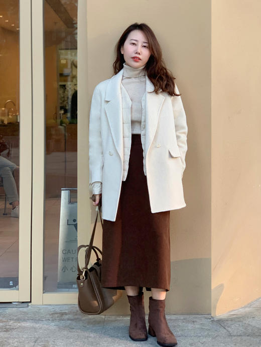 【百图lulu定制】【美拉德羊绒大衣】西装领 气质 中长款  羊绒双面呢大衣 商品图12