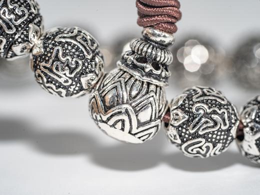 【热销款】六字真言珠串银手链（大）S925克重52 商品图4