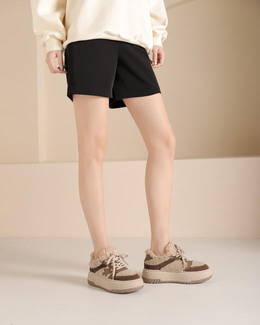 westory2024年秋冬新款休闲风厚底平跟舒适百搭毛毛鞋休闲老爹鞋W24DM85081 商品图3