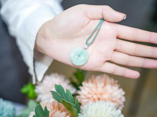 【福利款】翡翠玉平安扣（飘花）圈口26.5mm 商品图5