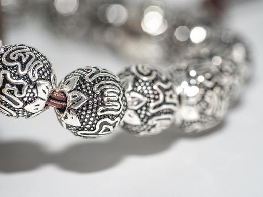 【热销款】六字真言珠串银手链（大）S925克重52 商品图3