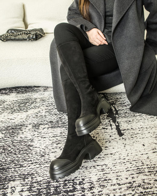 【弹力绒瘦瘦靴】现货，定制打版款！肉肉脚、高脚背可以穿！鞋头、鞋身放量，上脚显腿直显腿瘦！ 商品图3