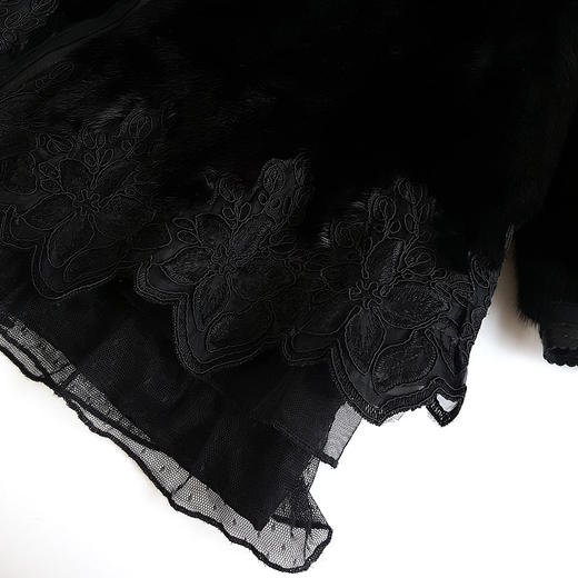 【95新】RedHome黑色貂毛拼蕾丝短款外套女士现售价：1700！L码161124NJS08 商品图4