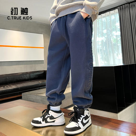 男大童加绒运动裤冬季男童裤子秋冬款儿童棉裤加厚休闲裤冬装卫裤 商品图0