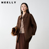 NEELLY纳俪商场同款冬季新款黑色单排扣一手长双面毛呢大衣女外套N24104N07777 商品缩略图0