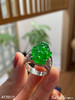 老坑玻璃种帝王绿三脚蟾戒指【4170111】具体价格微信咨询 商品缩略图1