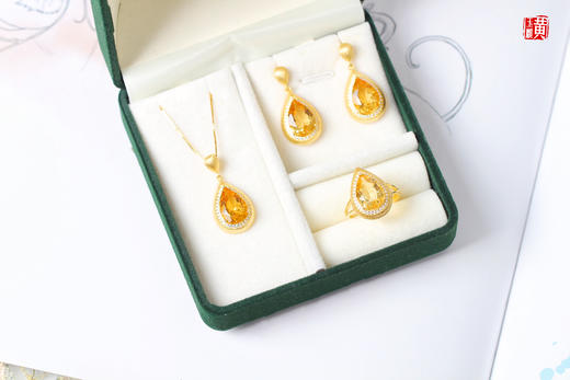 黄水晶套装   镶嵌：925银镶 商品图0