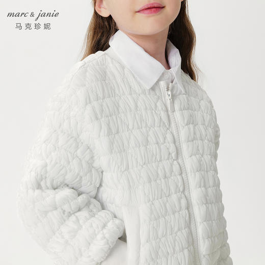 马克珍妮女童甜酷菱格夹棉棒球服外套2024年秋冬新款241355 商品图4