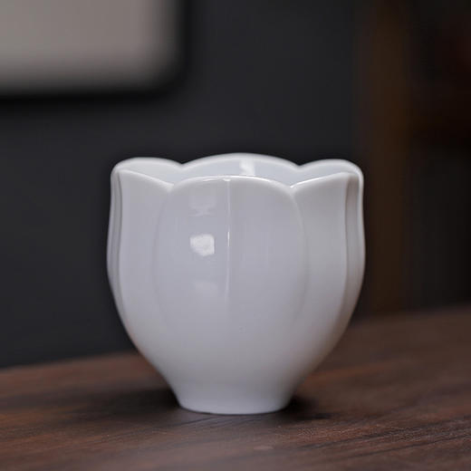 【敦煌莲花陶瓷小茶杯】中式莲瓣主人杯家用简约复古品茗茶具 商品图5