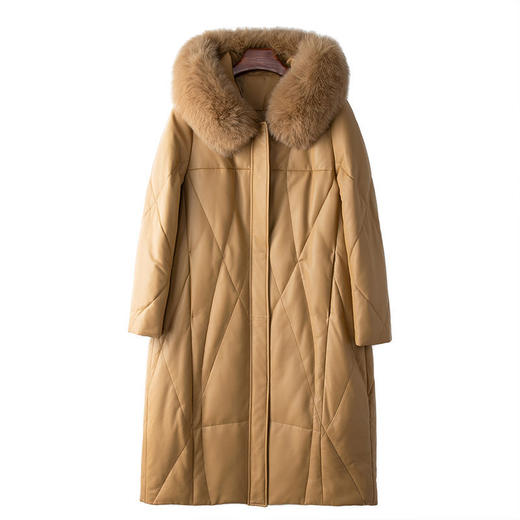 HH 99061B绵羊皮狐狸毛领50鹅绒真皮羽绒服 商品图4