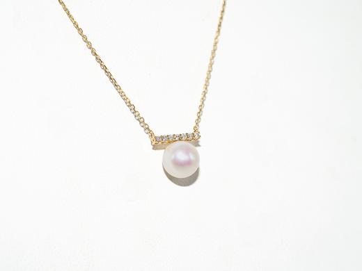 【推荐款】K黄珍珠简易风项链 | K金珍珠8mm 商品图1