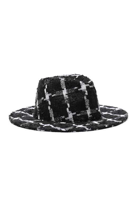 EIGHTH AVENUE 黑白编织格纹渔夫帽 8403 商品图1