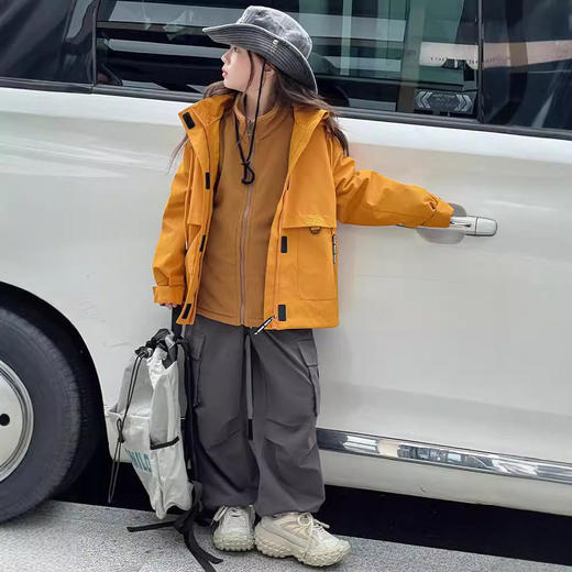 儿童冲锋衣外套儿童秋冬三合一风衣2024秋季中大童登山服男女同款 商品图1