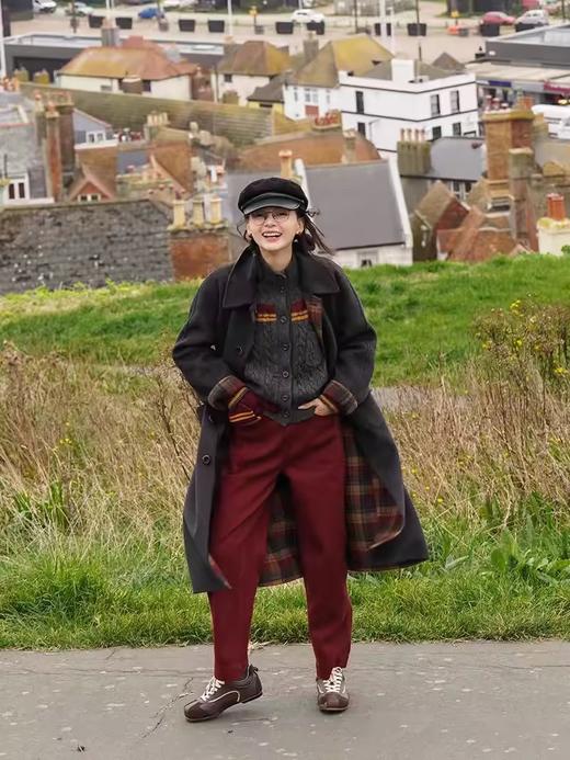 浮生八记/24D159/复古英伦多种穿法立领翻领麻花羊毛开衫 商品图4