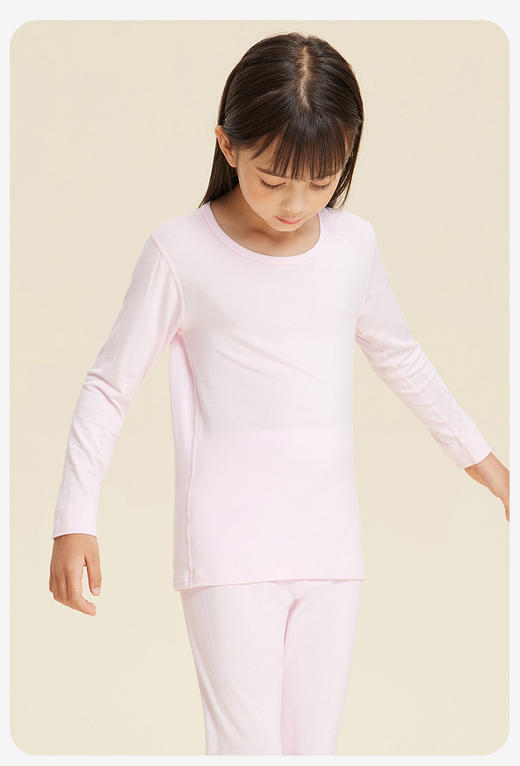 【舒适打底】A类莫代尔儿童秋衣秋裤套装薄款圆领春秋5A抗菌男童女童保暖内衣 商品图5