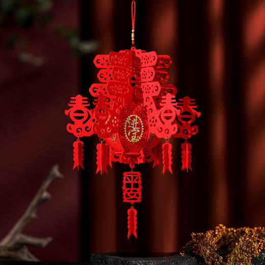 超值两个装【新年喜庆挂件！喜庆氛围】2025年新款无纺布福字灯笼春节元旦灯笼商场家庭室内布置装饰。ry 商品图2