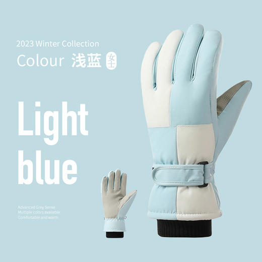 冬季滑雪手套男女加厚防水触屏加绒户外骑行电动车防风防寒保暖手套 商品图6