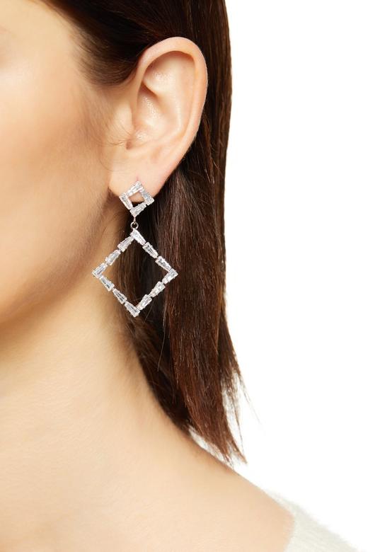 Time Made 几何菱形锆石耳环 8020 商品图0