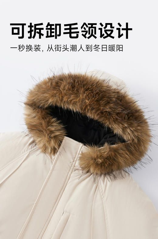 赤兔嗨购工装棉服情侣2024冬季新款爆款韩系羽绒棉袄大毛领派克服 商品图7