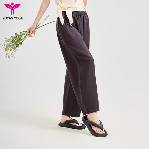 悠妍休闲宽松亚麻复古灯笼瑜伽裤KZ24214 遮肉显瘦棉麻裤子 商品图0