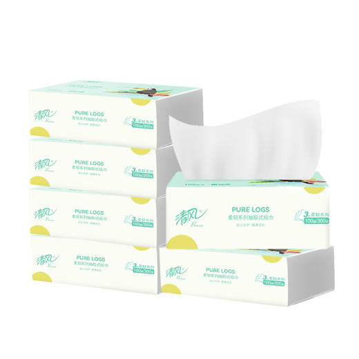 清风 柔韧系列亲肤抽纸6联包单提 商品图0