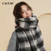 CACUSS冬季绵羊毛软糯格纹围巾 软fufu亲肤细腻保暖防寒 户外披肩围脖 商品缩略图1