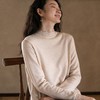 牧衣游原创 羊绒羊毛混织打底毛衣女保暖舒适可外穿百搭上衣 霁白 商品缩略图0