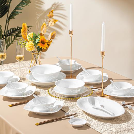 经典热销 人气餐具 | 富玉陶瓷 素玲珑瓷 玉牡丹系列餐具散件可自由搭配 商品图3