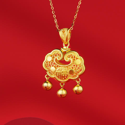 福运平安花丝金锁包 商品图4