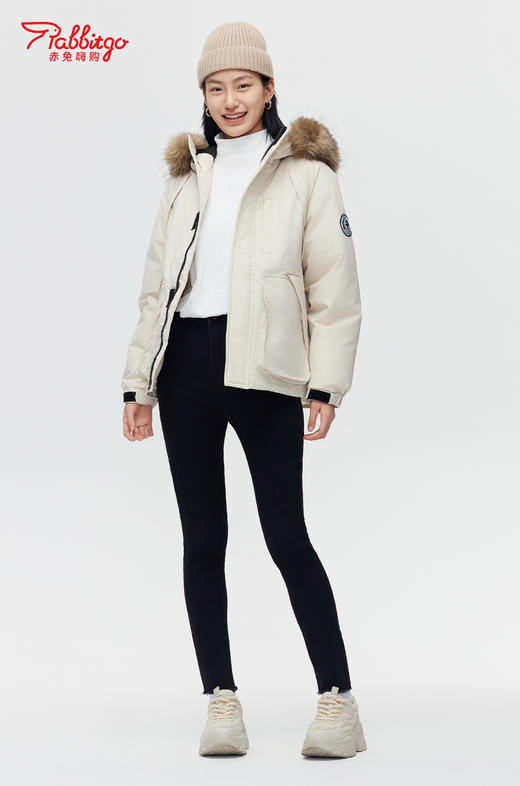赤兔嗨购工装棉服情侣2024冬季新款爆款韩系羽绒棉袄大毛领派克服 商品图3