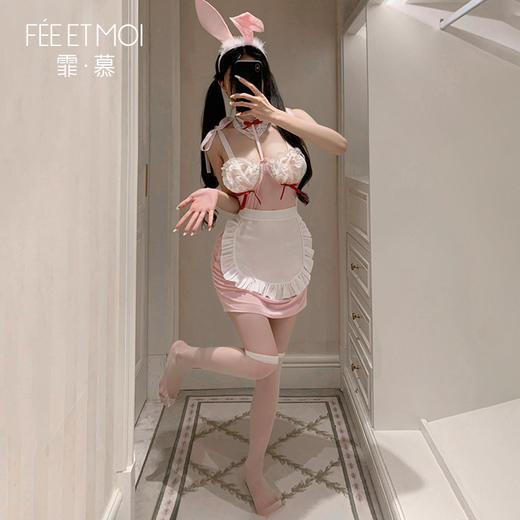 【情趣内衣】霏慕 奶系甜兔含钢圈透视套装6369 商品图3