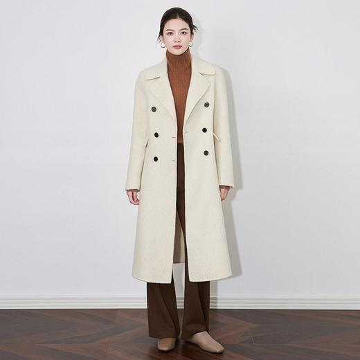 【高货wl】全新升级【铂金会员735/天猫999/差价264】(02349) 洛诗琳翻领气质优雅中长款修身双面呢外套显瘦毛呢大衣 商品图1