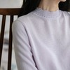 牧衣游原创 羊绒羊毛混织打底毛衣女保暖舒适可外穿百搭上衣 霁白 商品缩略图3