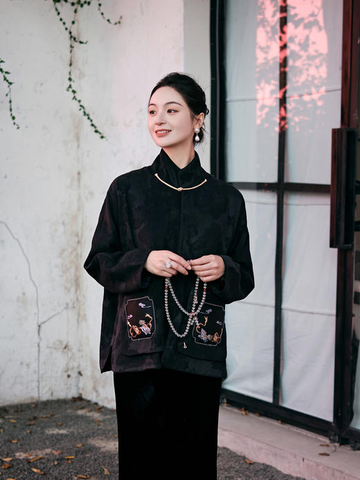 盛唐牡丹| 双狮戏绣球香云纱外套 商品图7