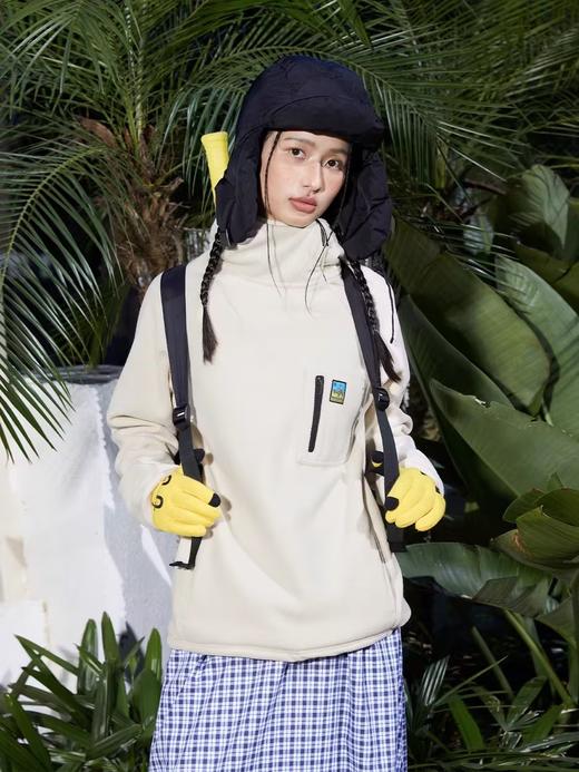 Mood Like Me/MWY2413/斜拉链贴袋格子摇粒绒保暖连帽卫衣 商品图2