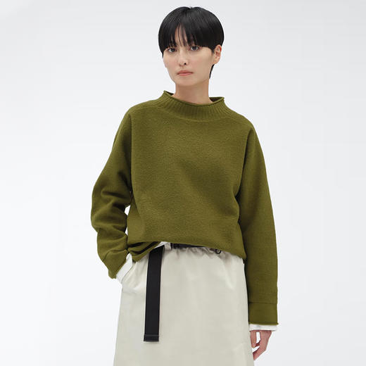 MHL FELTED ROUGH WOOL 女式羊毛针织套头毛衣 商品图1