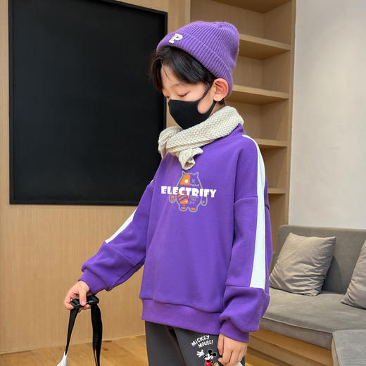 男童加绒加厚卫衣冬季2024新款男大童上衣秋冬款儿童保暖衣服冬装 商品图3