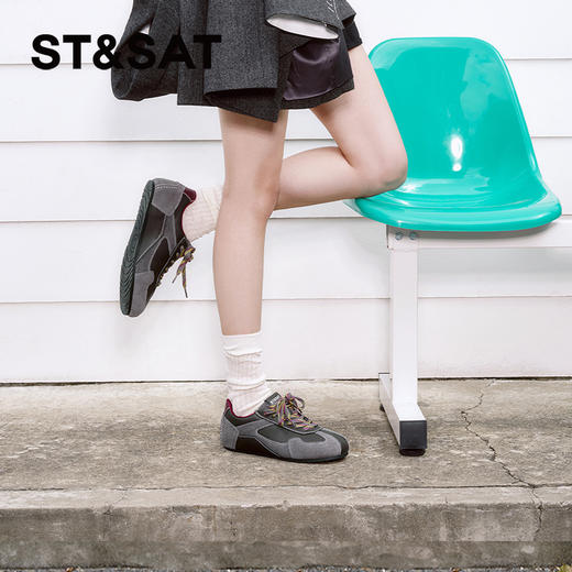 星期六舒适休闲百搭平底拼色德训鞋SSC3112CIK 商品图0