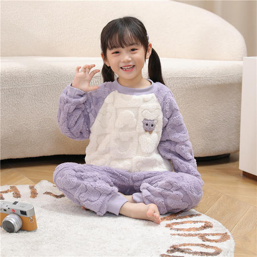 秋冬季法兰绒新款儿童家居服套装   A-5762 商品图3